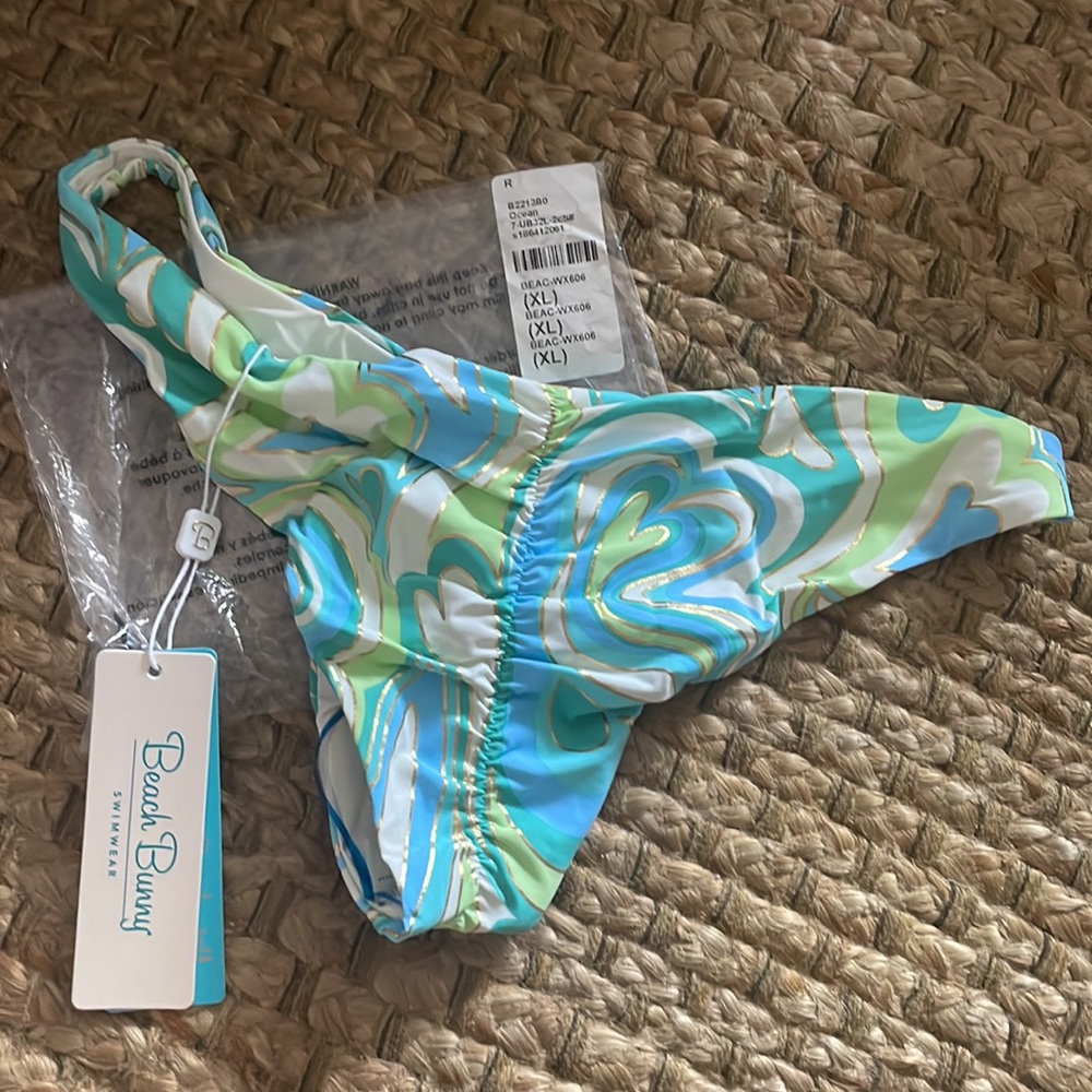 BEACH BUNNY β€οΈβπ₯ ANGELA SKIMPY BOTTOMS IN OCEAN NWT - Picture 15 of 15
